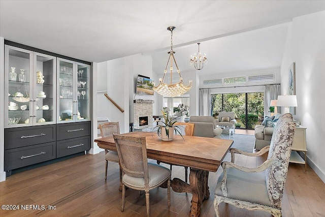 dining room with dark wood-type flooring