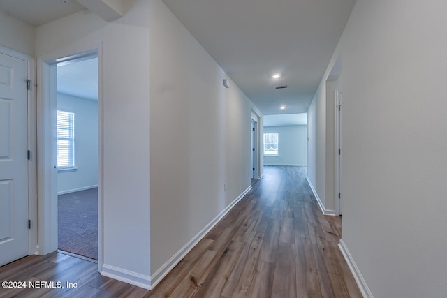 hall featuring light wood-type flooring