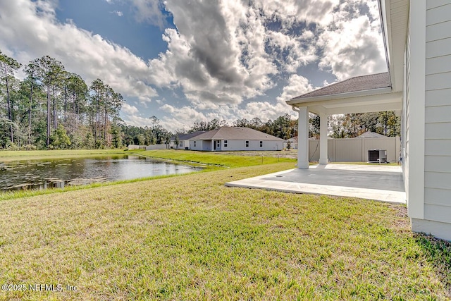 2320 Dallas Creek Ln, Green Cove Springs, FL 32043 - view of yard featuring a water view, a patio, and cooling unit