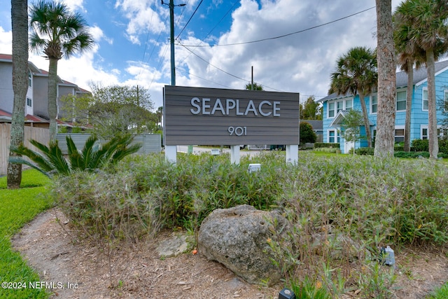 view of community sign