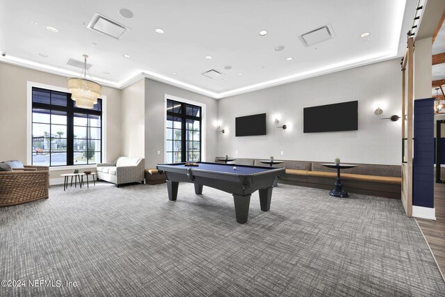 608 Continuum Loop, Yulee, FL 32097 - recreation room featuring recessed lighting, carpet, and pool table