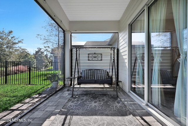 balcony featuring a patio area