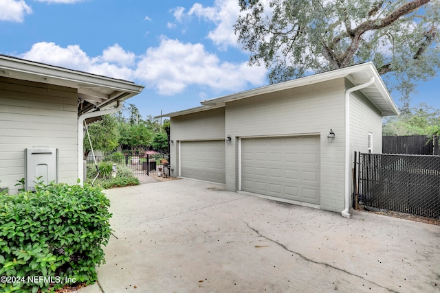 view of garage