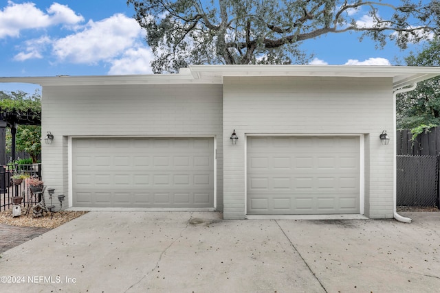 view of garage