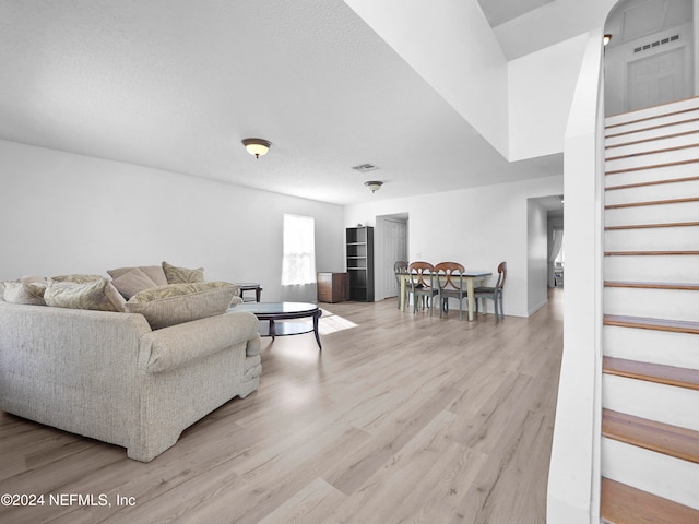 living room featuring light hardwood / wood-style floors