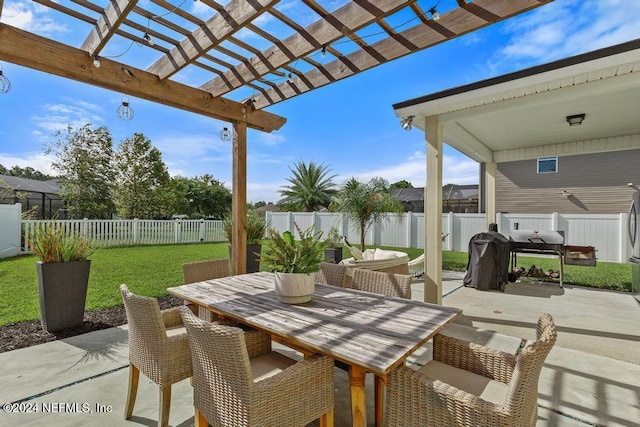 view of patio / terrace with a pergola