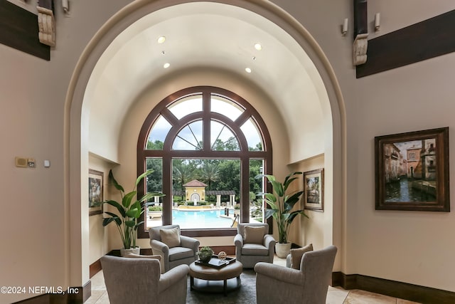 8757 Little Swift Cir Unit 22F, Jacksonville, FL 32256 - lobby with high vaulted ceiling and recessed lighting