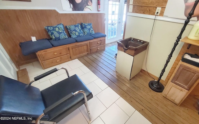 living room with wood-type flooring