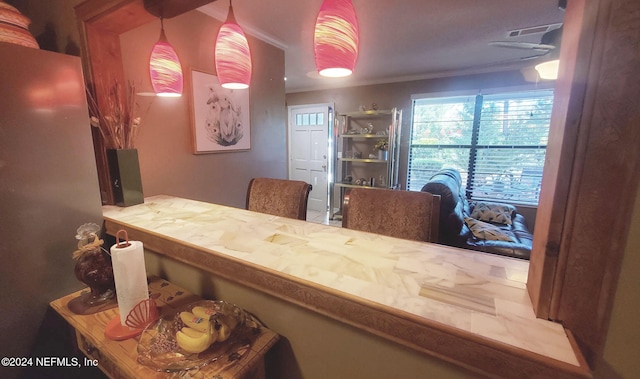 dining space featuring ceiling fan