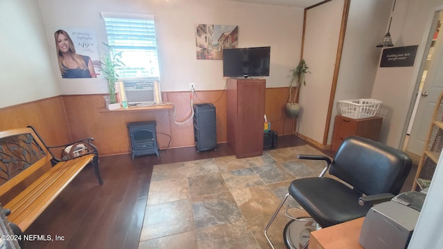 home office featuring hardwood / wood-style flooring