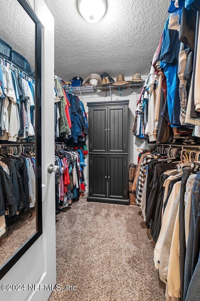 spacious closet with carpet flooring