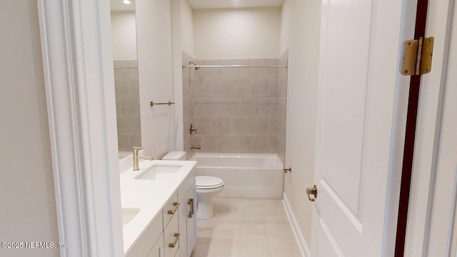 345 Palomar Dr, Saint Johns, FL 32259 - full bathroom featuring tile patterned floors, double vanity, and washtub / shower combination