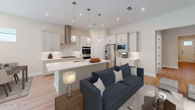 345 Palomar Dr, Saint Johns, FL 32259 - living area featuring light wood finished floors and recessed lighting