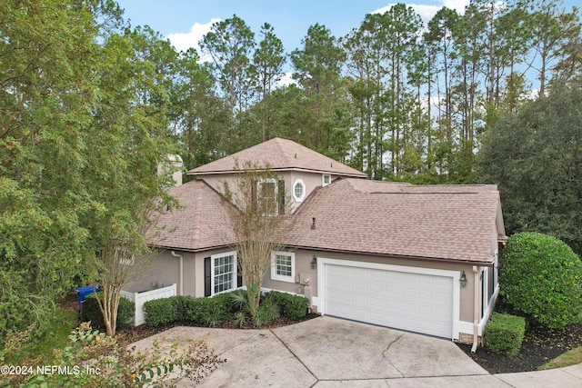 view of front of house with a garage