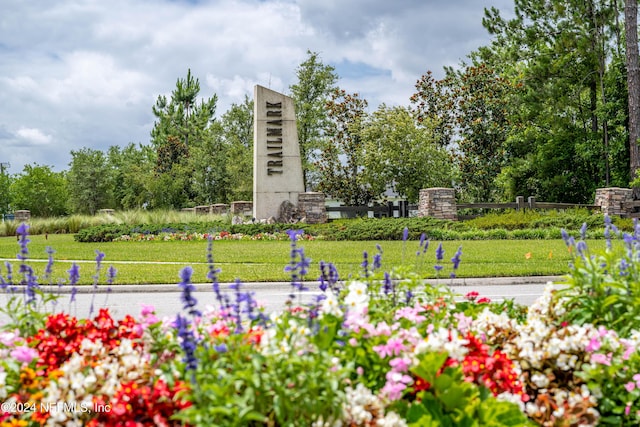 view of community featuring a lawn