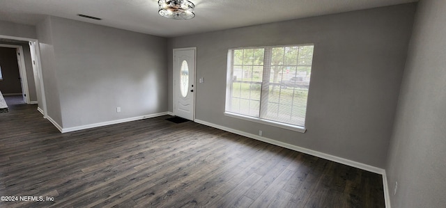 entrance foyer featuring dark hardwood / wood-style floors