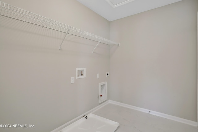 laundry room featuring electric dryer hookup, hookup for a gas dryer, and hookup for a washing machine