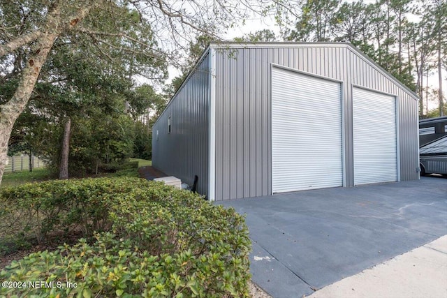 view of garage