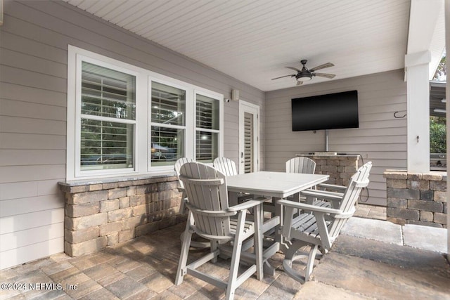 view of patio / terrace with ceiling fan