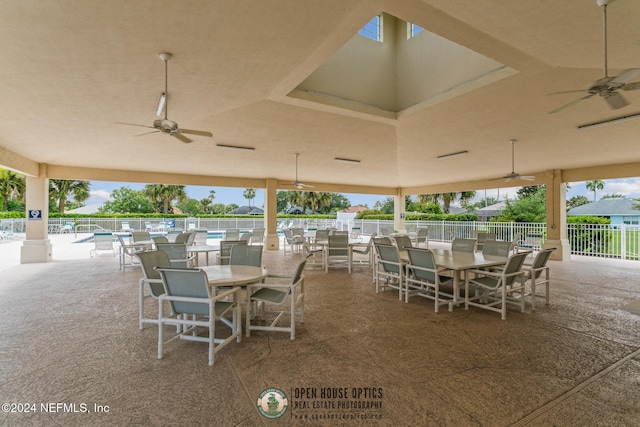 view of patio / terrace with ceiling fan