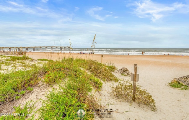 property view of water with a beach view