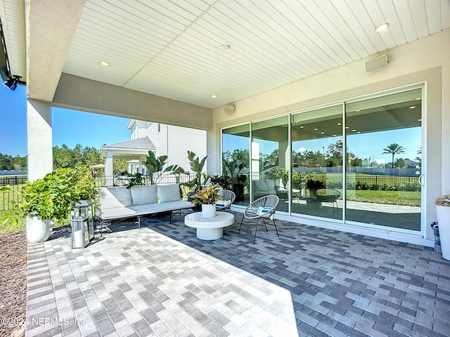 view of patio / terrace featuring an outdoor hangout area