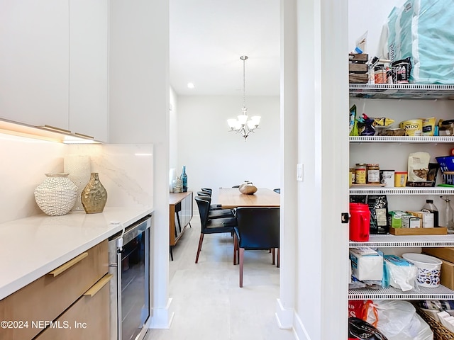 pantry with wine cooler