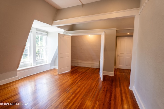 additional living space featuring dark wood-type flooring