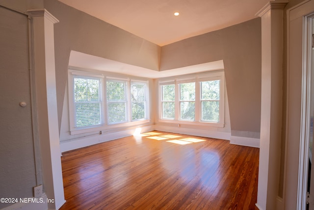 spare room featuring hardwood / wood-style flooring