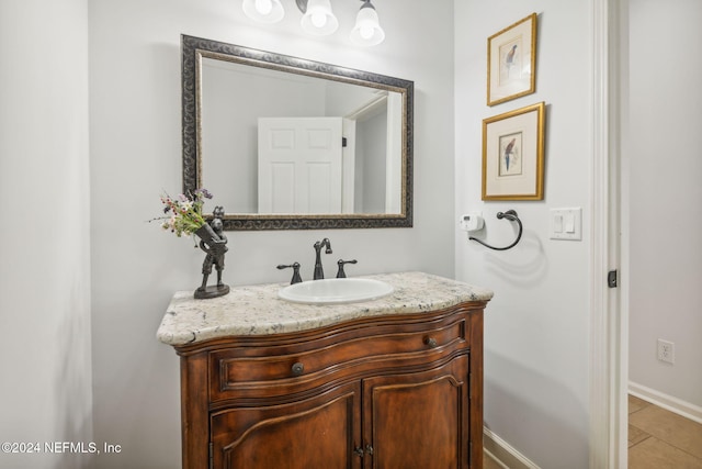 bathroom featuring vanity and tile patterned floors