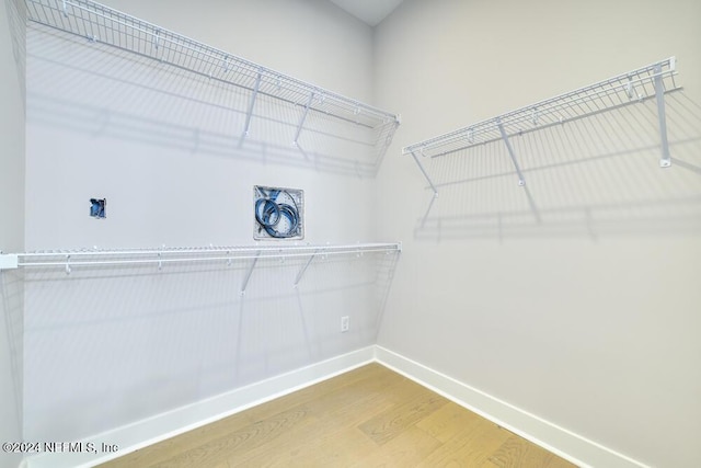 spacious closet featuring hardwood / wood-style floors