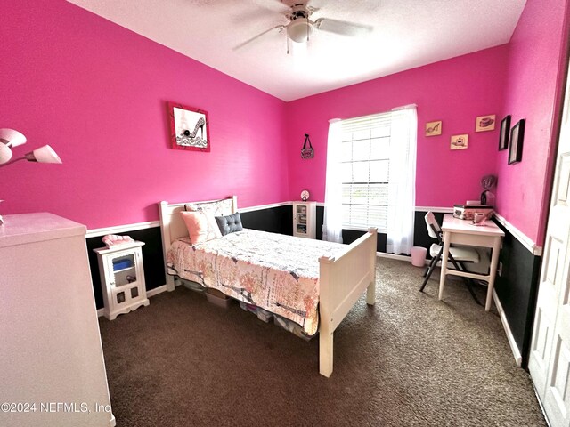 5609 County Road 352, Keystone Heights, FL 32656 - bedroom with carpet, ceiling fan, and baseboards
