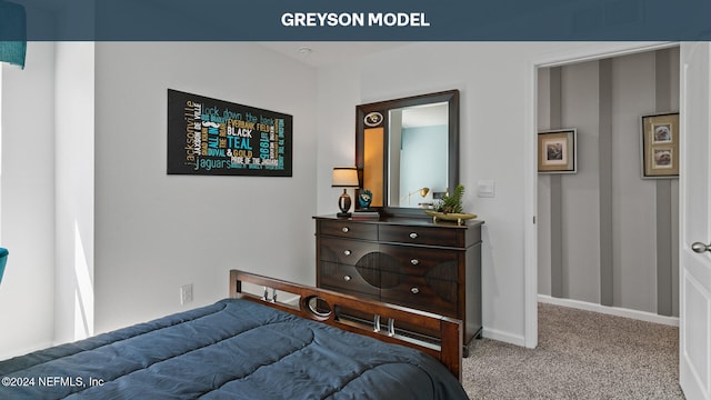 bedroom featuring carpet flooring