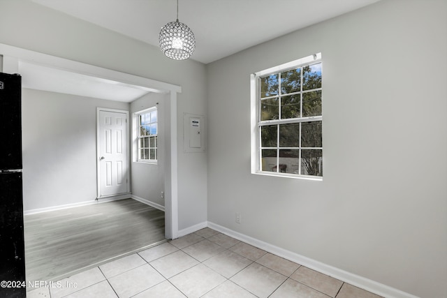 empty room with light wood-type flooring