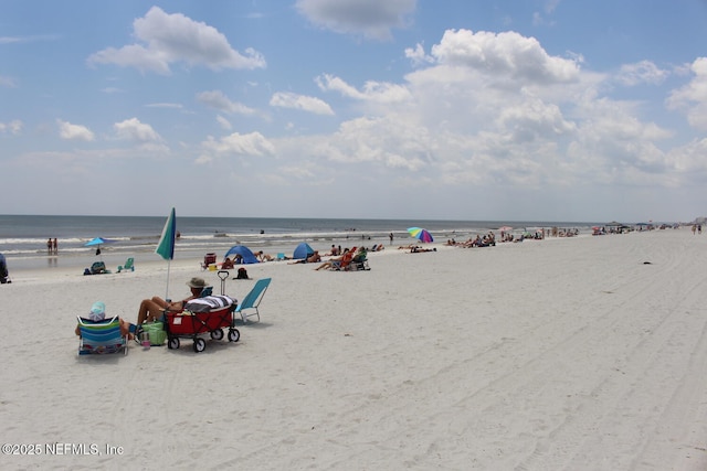 property view of water with a beach view