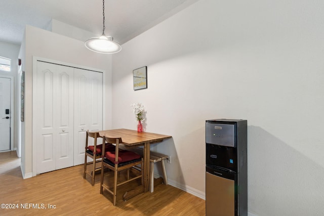 dining area with light wood-type flooring