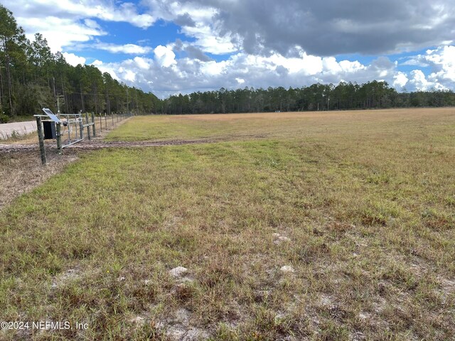 view of yard with a rural view