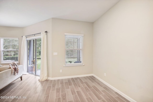 doorway to outside with light hardwood / wood-style floors