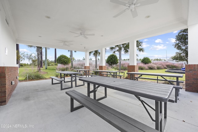 view of patio / terrace with ceiling fan