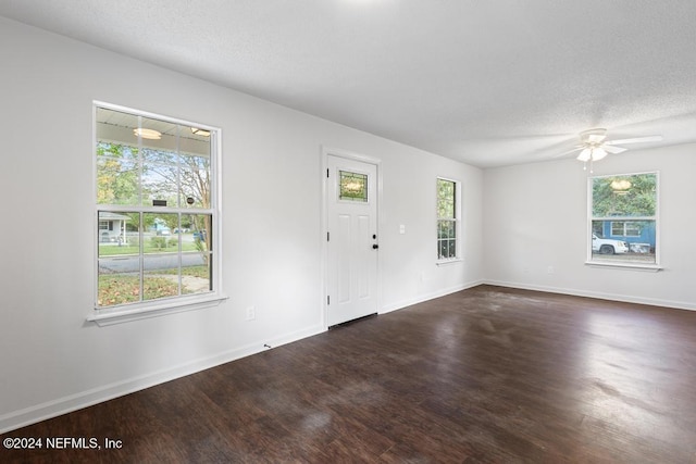 spare room featuring dark hardwood / wood-style flooring and a wealth of natural light