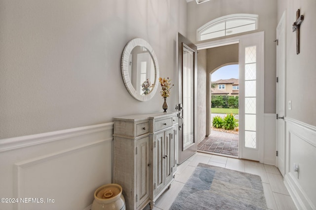 view of tiled foyer