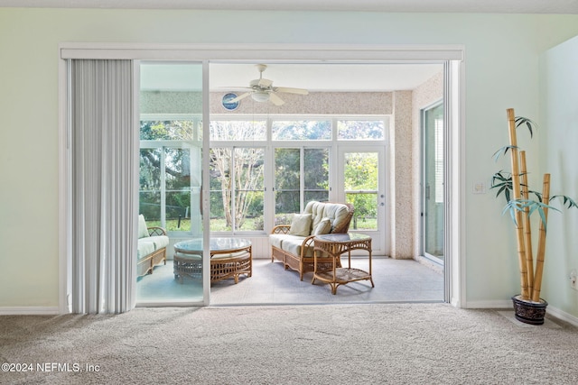 193 Lions Gate Dr, Saint Augustine, FL 32080 - sitting room with carpet floors, ceiling fan, and baseboards