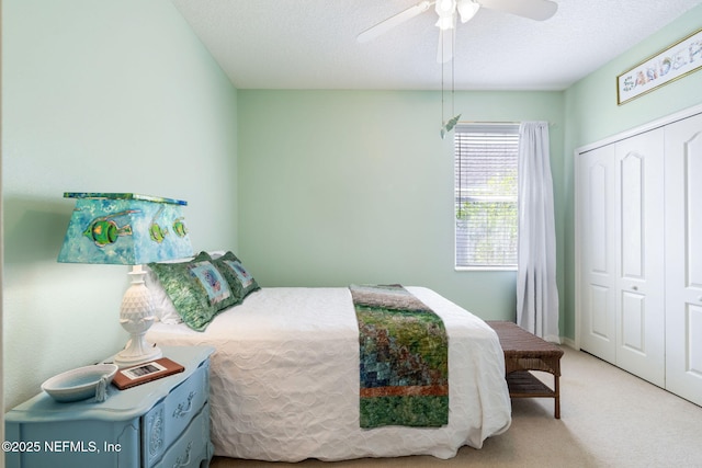 193 Lions Gate Dr, Saint Augustine, FL 32080 - bedroom featuring carpet floors, a closet, and a ceiling fan