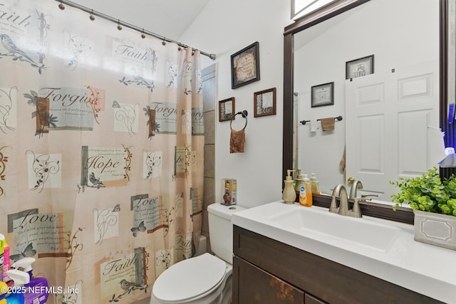 694 Cherry Bark Dr N, Jacksonville, FL 32218 - full bathroom featuring toilet, a shower with shower curtain, and vanity