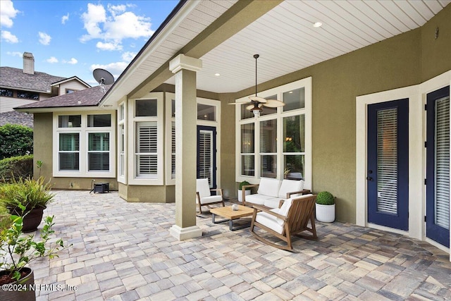 view of patio with an outdoor hangout area