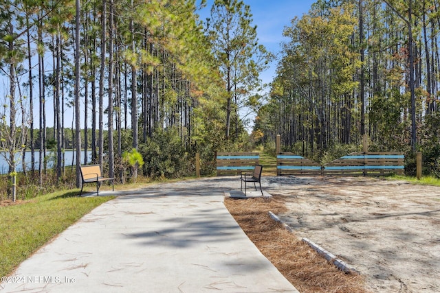 view of property's community with a water view