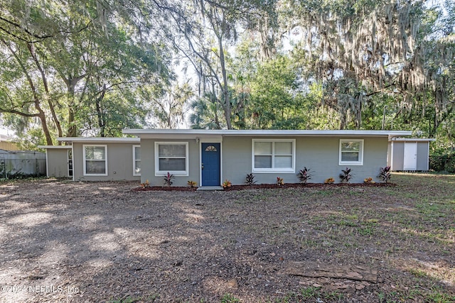 view of single story home