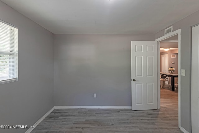 empty room featuring light hardwood / wood-style flooring