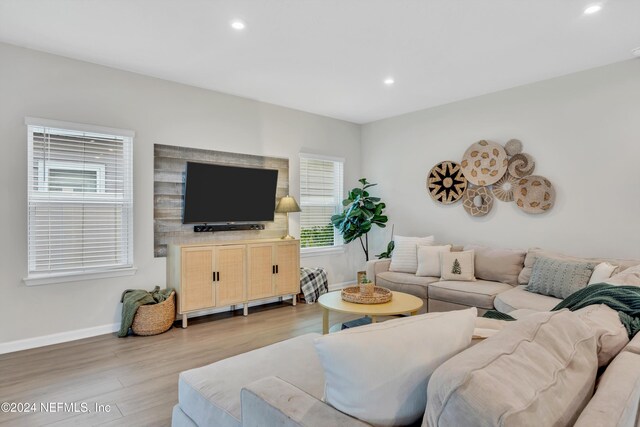 living room featuring wood-type flooring