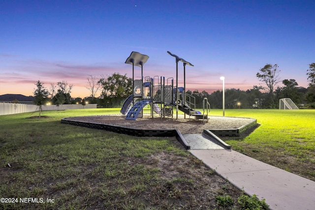 view of playground at dusk